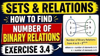 Binary Relations | Exercise 3.4 | Question 1 #setsandrelations #federalboard