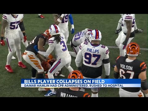 Shocking scene as Bills player Damar Hamlin suffers cardiac arrest at NFL game