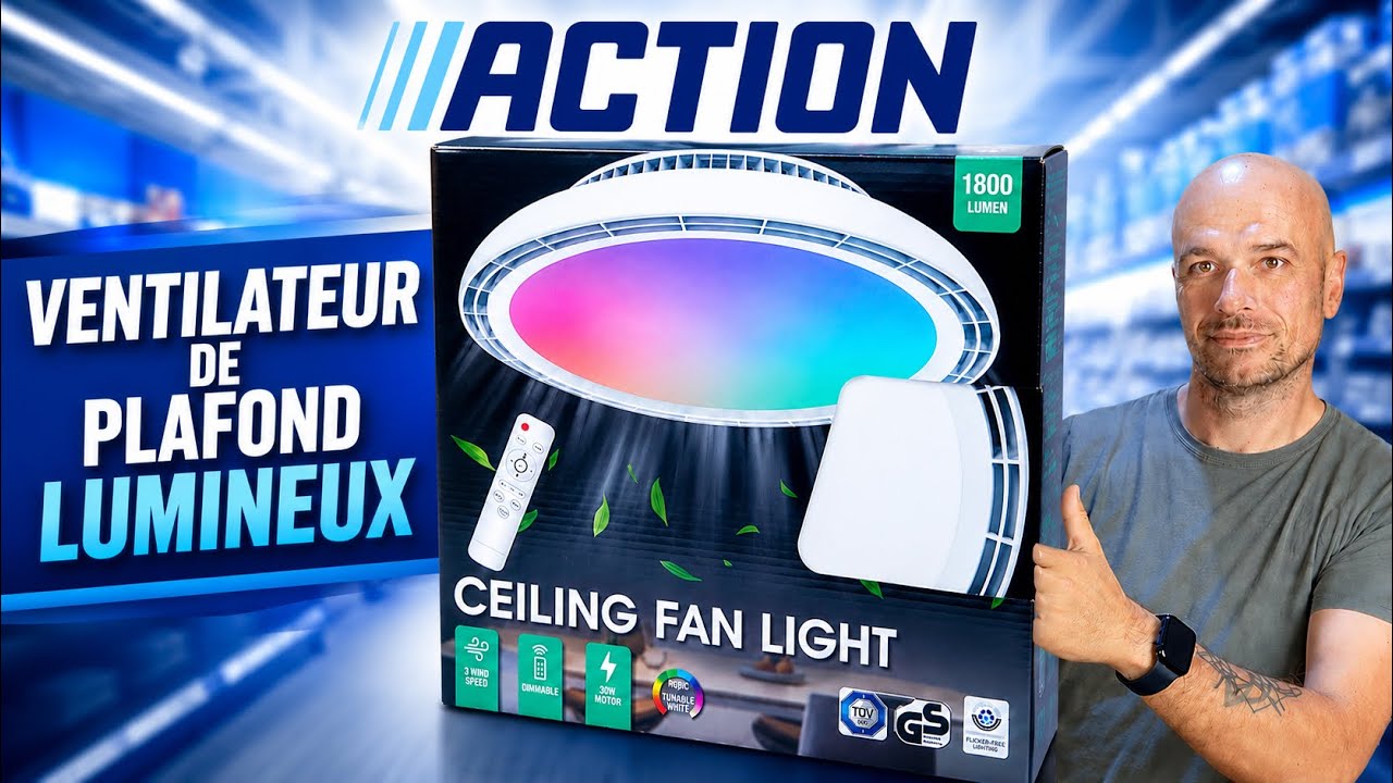 Ce PLAFONNIER VENTILATEUR  pas cher ACTION va vous rafraîchir ? (Ceiling Fan Light LSC)