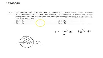 Moment of inertia of a uniform circular disc about a diameter is `I`. Its moment of