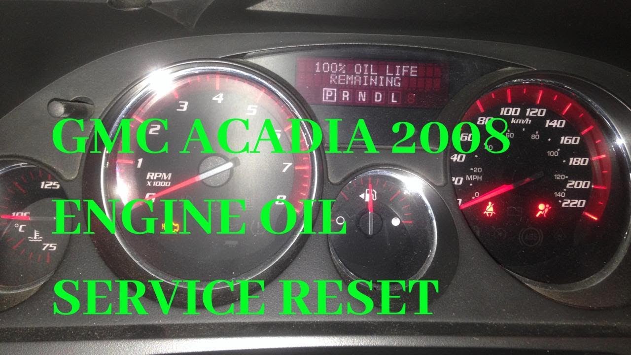 Gmc Acadia 2008 Engine Oil Service