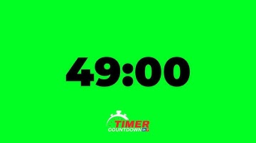 49-Minute Green Screen Timer | Black Text Countdown with Alarm