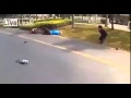 Liveleak official  girl crossing the street on the crosswalk is hit hard by a speedy motorbike