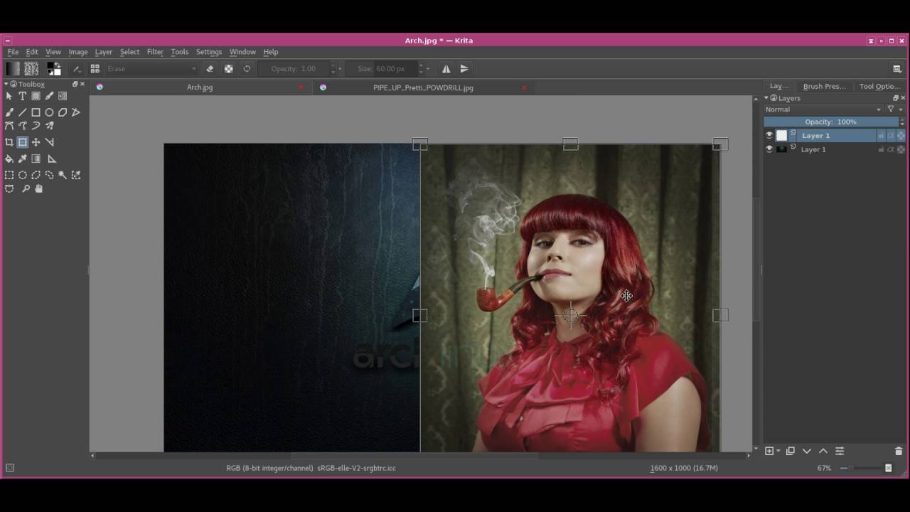 krita blending two images together - YouTube.