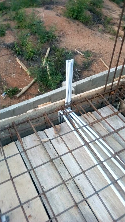 electrical pipe installation before concrete for storey building.