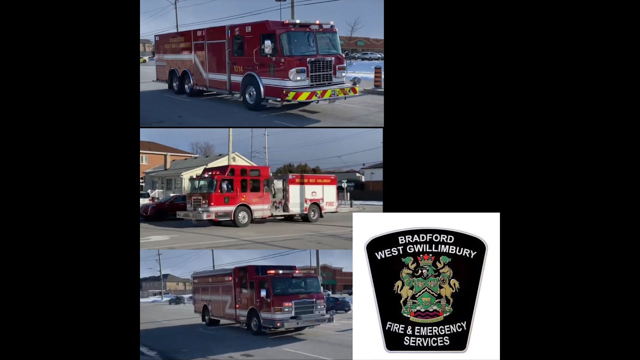 Bradford-West Gwillimbury Fire and Emergency Services Engine 1011,Rescue 1019,Tanker 1014 Responding