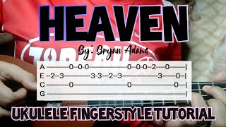 HEAVEN | by: Bryan Adams [Ukulele Fingerstyle Tutorial] (Easy Tabs on Screen)