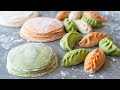 Colourful Dumpling Wrappers 3 Ways (Plain, Spinach & Gochujang)