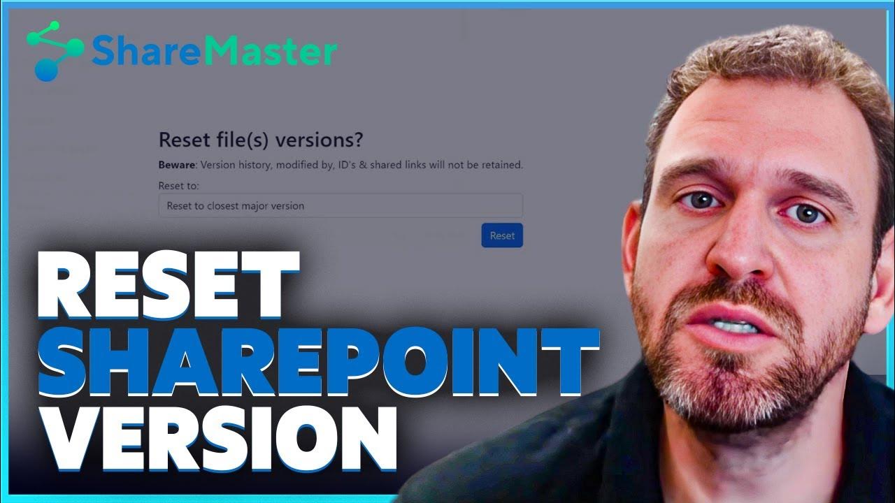 Reset sharepoint file version number youtube