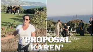 Racist 'Karen' shrieks during scenic California wedding proposal