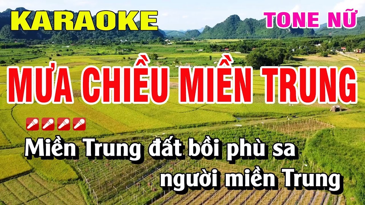 Karaoke Mưa Chiều Miền Trung Tone Nữ Nhạc Sống | Nguyễn Linh