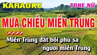 Karaoke Mưa Chiều Miền Trung Tone Nữ Nhạc Sống | Nguyễn Linh