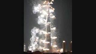 Burj Khalifa inauguration fireworks time lapse