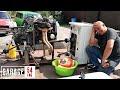 Fitting a car engine to a washing machine (spinning it up in 5th gear)