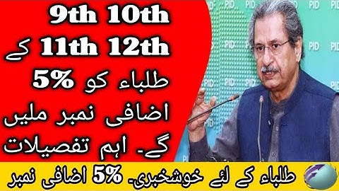 5% Extra Marks | 5% Additional Marks For 9th 10th 11th 12th | Good News | 5% Extra Marks All Details