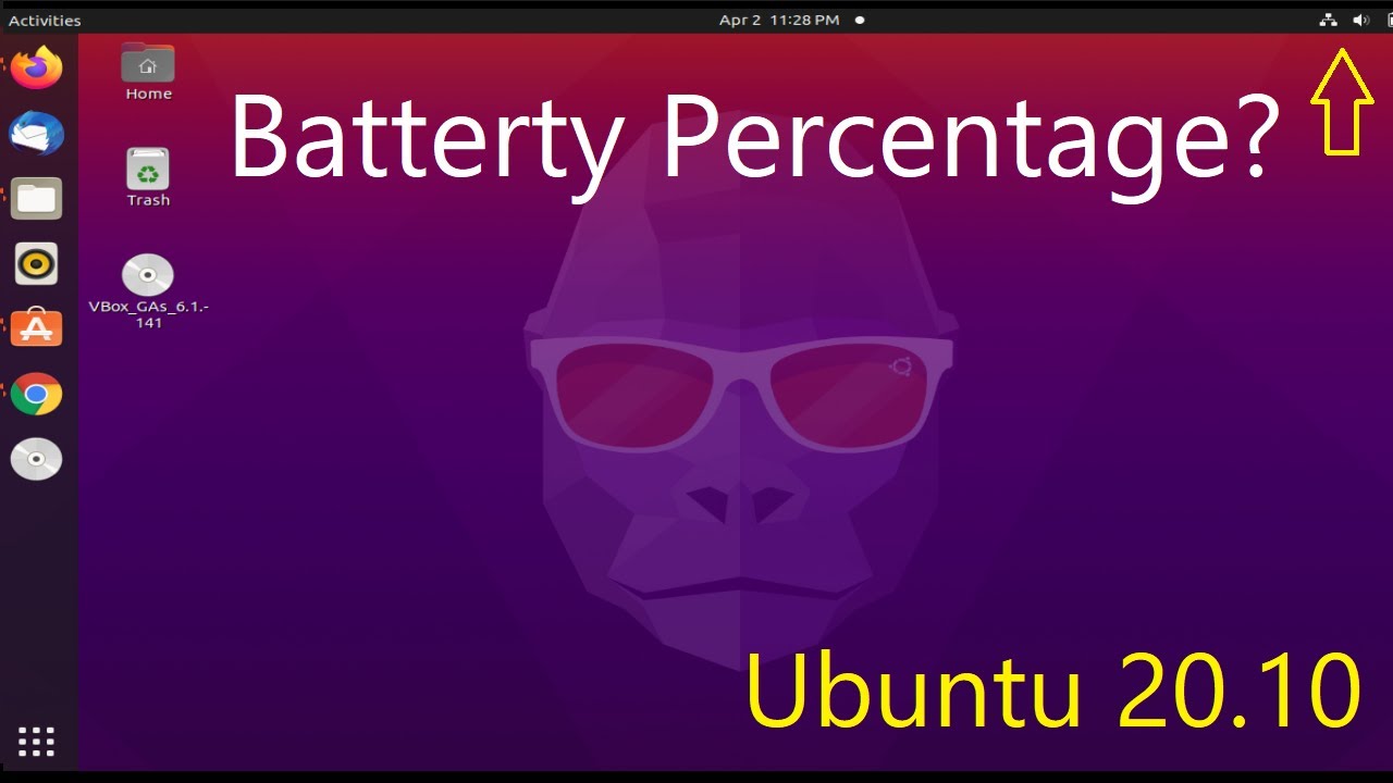 How To Show Battery Percentage On Ubuntu 20.10