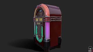 Retro Jukebox Low-poly 3D model