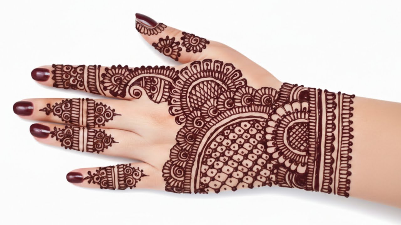 Elegant Arabic Mehndi Design for Back Hand | Easy & Clean Henna Pattern