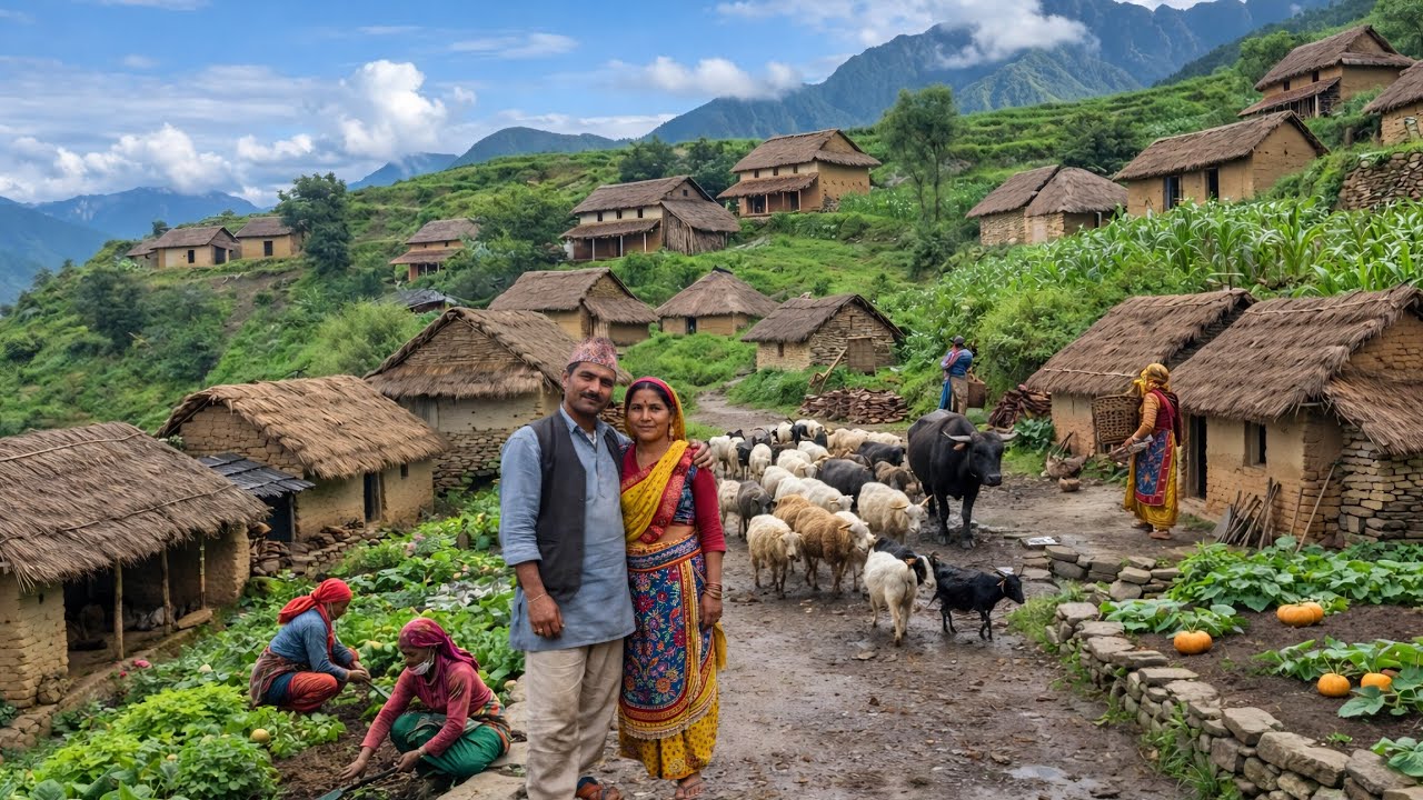 Nepal's Peaceful Village Life | Natural and Organic Village Lifestyle with Relaxing View