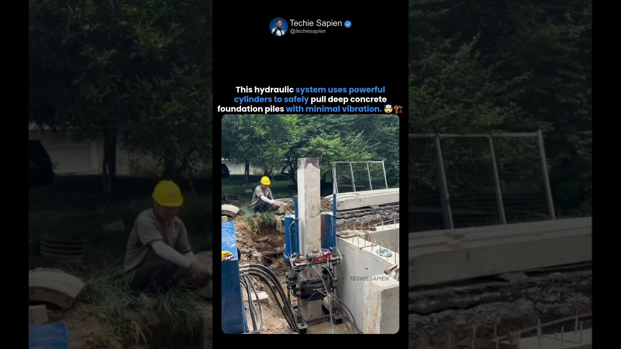 Hydraulic Pile Extraction Machine Removes Deep Concrete Foundation Piles with Incredible Precision