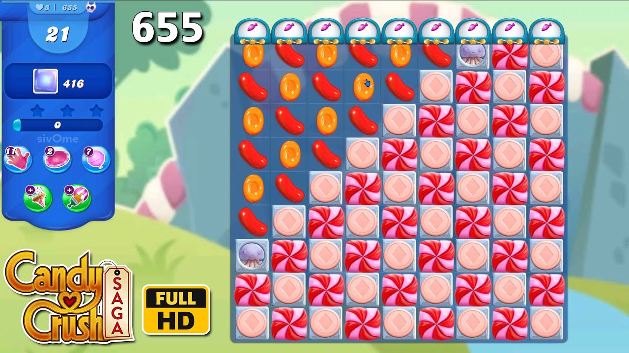 Candy Crush Saga Level-655 [NO BOOSTER] FULL HD Game Play - YouTube