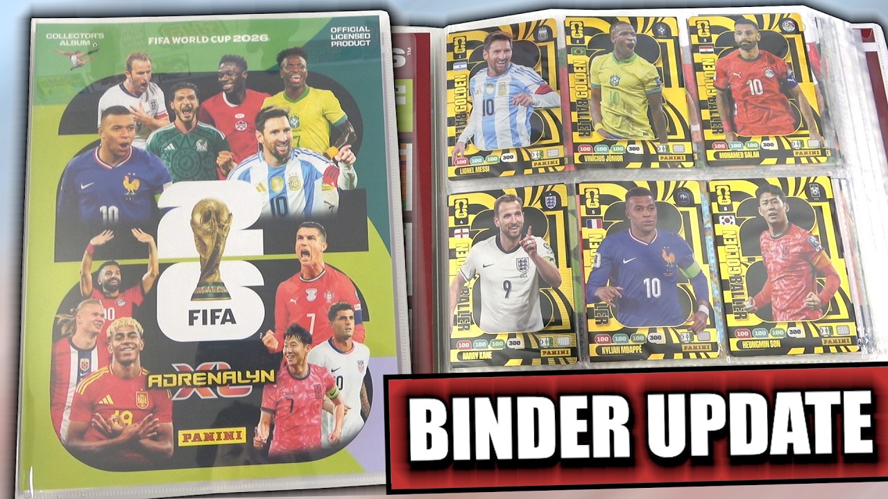 WORLD CUP 2026 Binder Update | Panini ADRENALYN XL Collection | Golden Ballers & Rare Momentum Cards