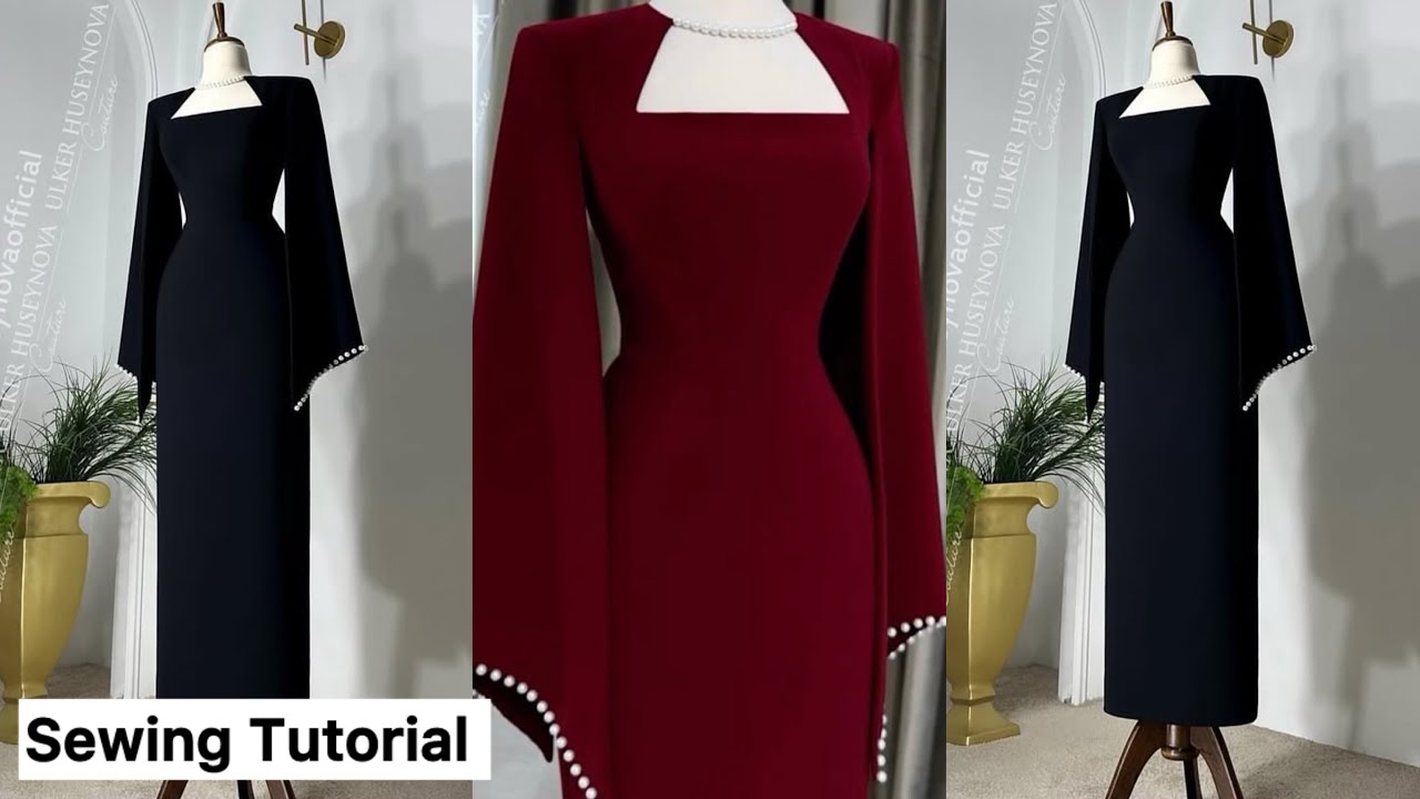 How to Sew this Trendy Gown with Stylish sleeves and Beads