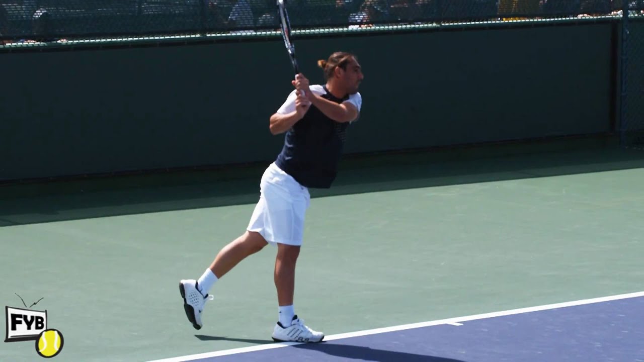 lessons review แปลว่า Marcos Baghdatis warming up in slow motion HD -- Indian Wells Pt. 17