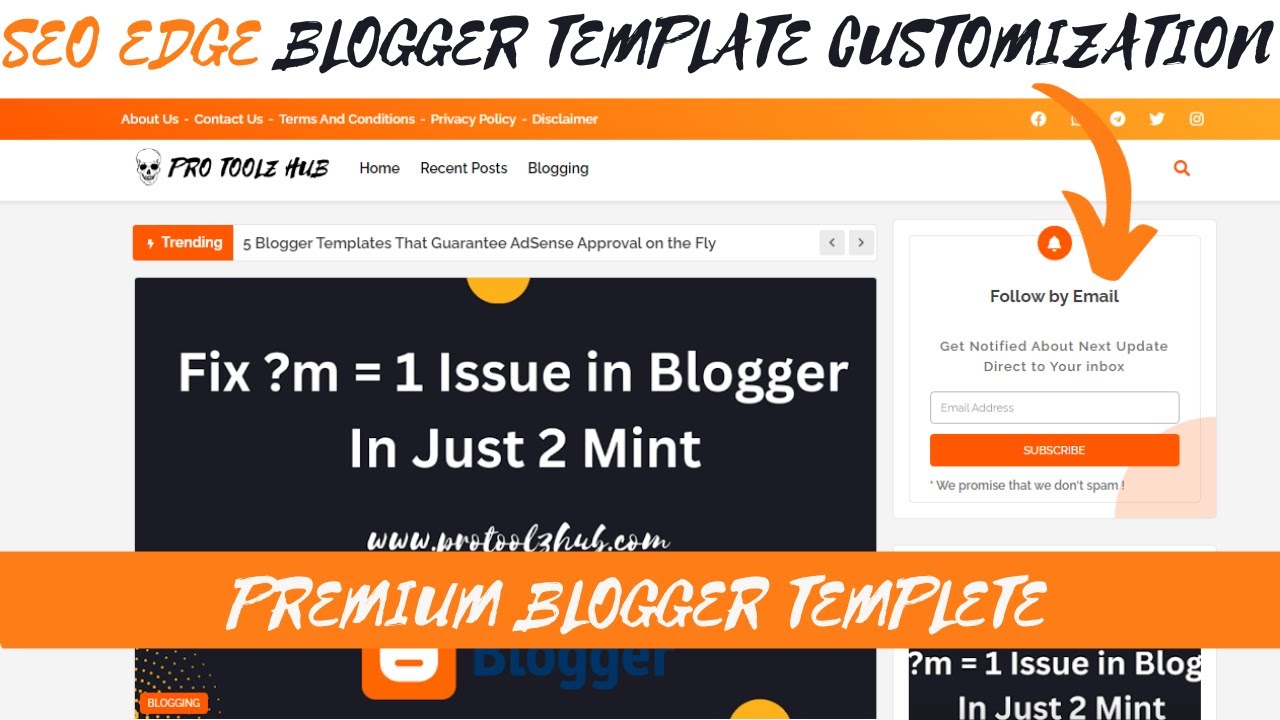 SEO Edge Blogger Template Customization 2023 || Premium Blogger ...