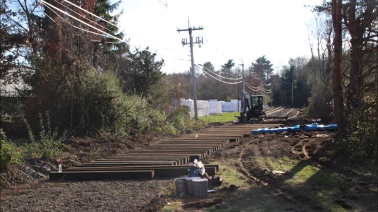 Abandoned railroad being restored New trackwork at Myles Standish