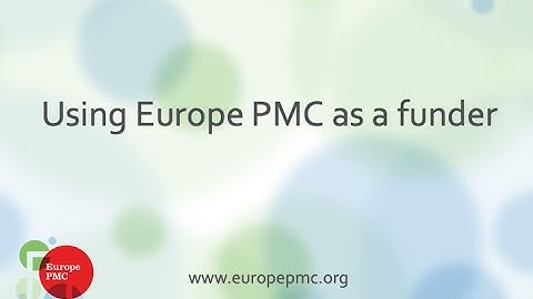 Using Europe PMC as a funder