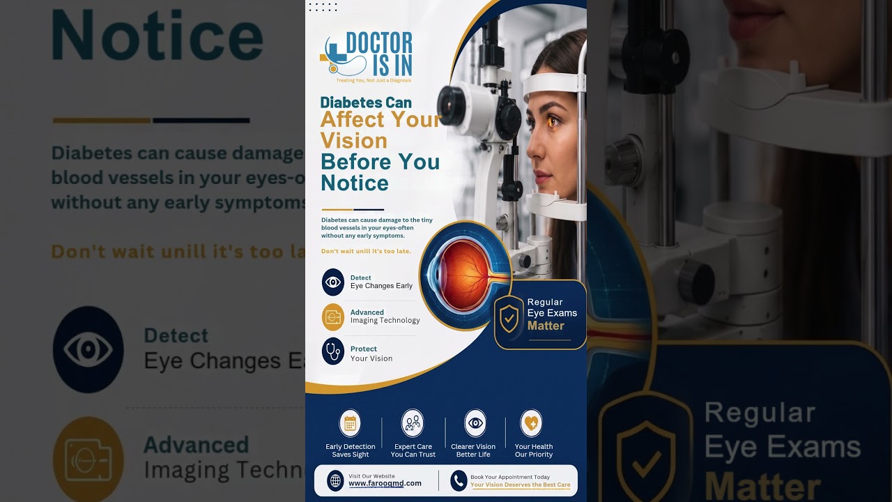 Diabetic eye disease can develop quietly, sometimes before noticeable vision changes occur.