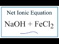 Net Ionic Equations and Charge Balance