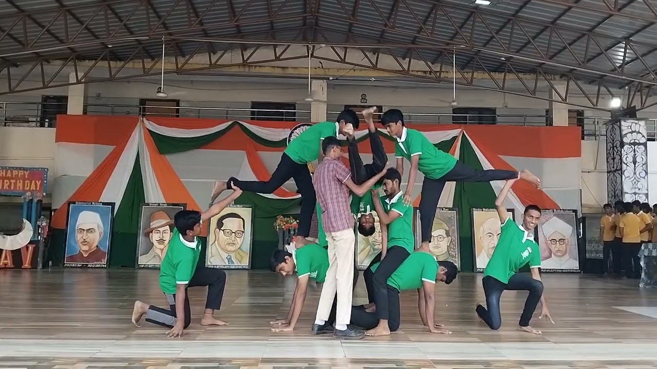 DAV HIGH SCHOOL, KTPS, PALVANCHA, 77th REPUBLIC DAY CELEBRATIONS, PYRAMID SHOW BY 9th AND 10th Boys