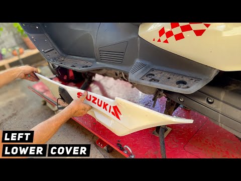 Suzuki Burgman 650 – Left Lower Side Cover Removal / Installation | Mitch's Scooter Stuff