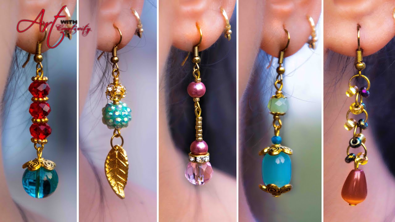 Beaded Earrings in Turquoise-Silver