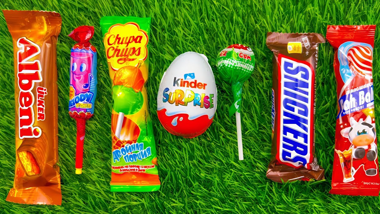 ASMR Most Popular Candys / some lots of colorful rainbow lollipop candy / unpacking chocolate eat