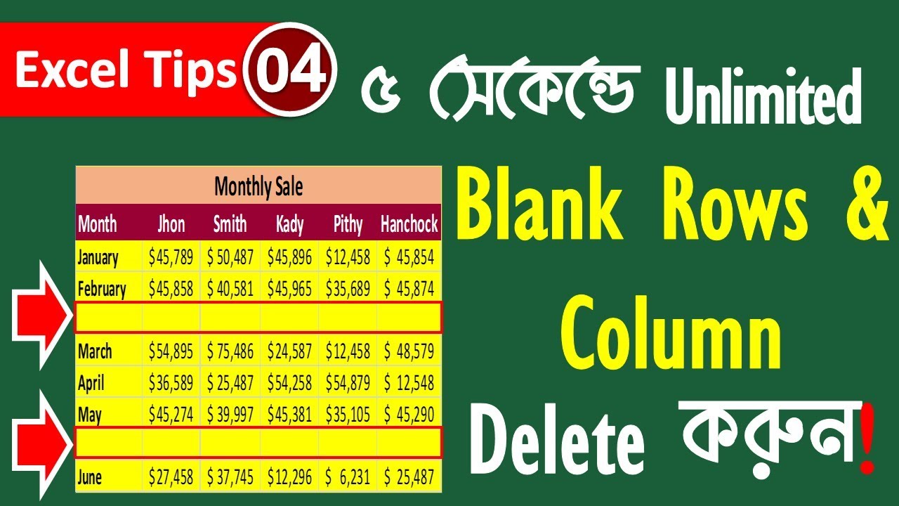 Delete Bank Rows and Columns in Excel within 5 Second - YouTube