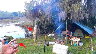 Acampamento e chuva de graniso!!(enfrentamos o temporal!)o peixe veio ao amanheçer.