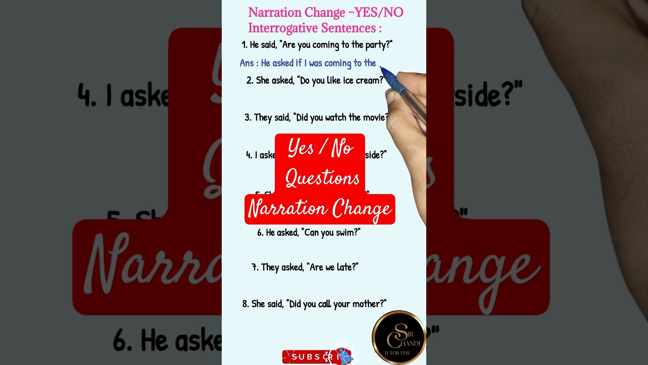Narration Change in Yes - No Interrogative Sentences 