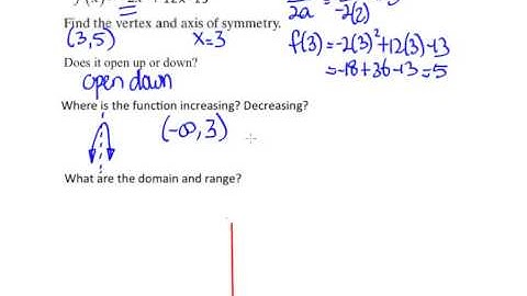 Precalc 3.3 Quadratic function properties