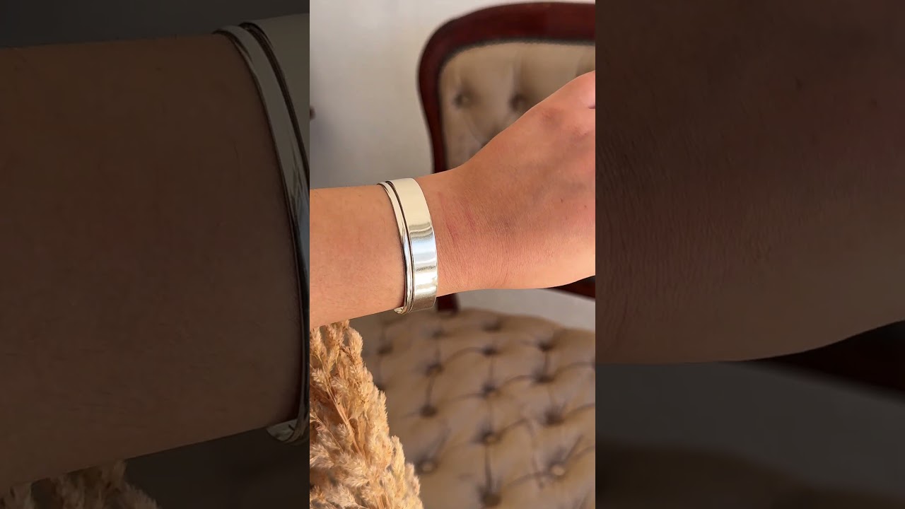 Sleek Double Stripe Silver Sterling Cuff Bracelet