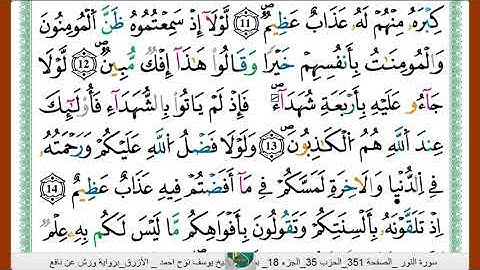 الشيخ يوسف نوح احمد _الازرق برواية ورش عن نافع سورة النور