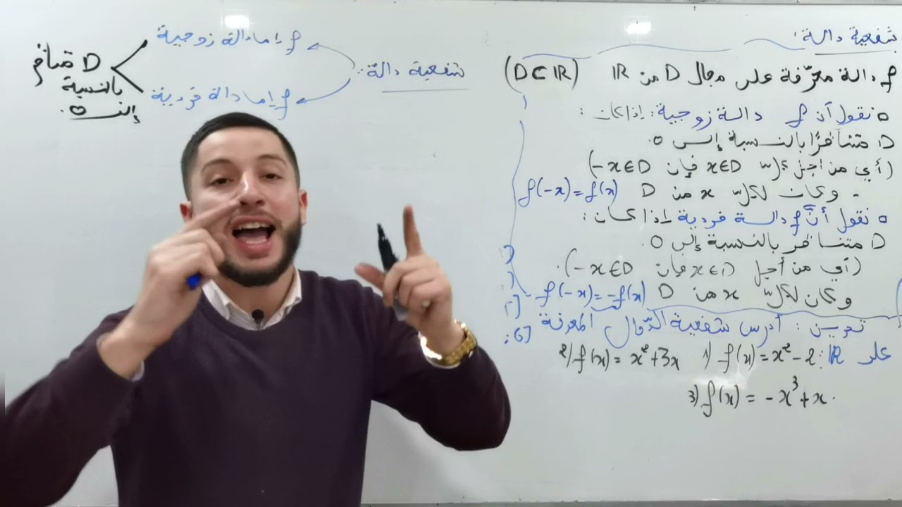 أولى ثانوي | عموميات على الدوال | شفعية دالة | الدالة الزوجية و الدالة الفردية 🤔| مفصل مفصل 🙈