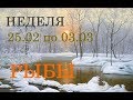 РЫБЫ. ПРОГНОЗ на НЕДЕЛЮ с 25.02 по 03.03. + сюрприз.