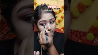 Durga Pujo Makeup Look – 2✨Smokey eyes + festive glow = perfect combo ✨🖤#viralvideo #youtubeshorts