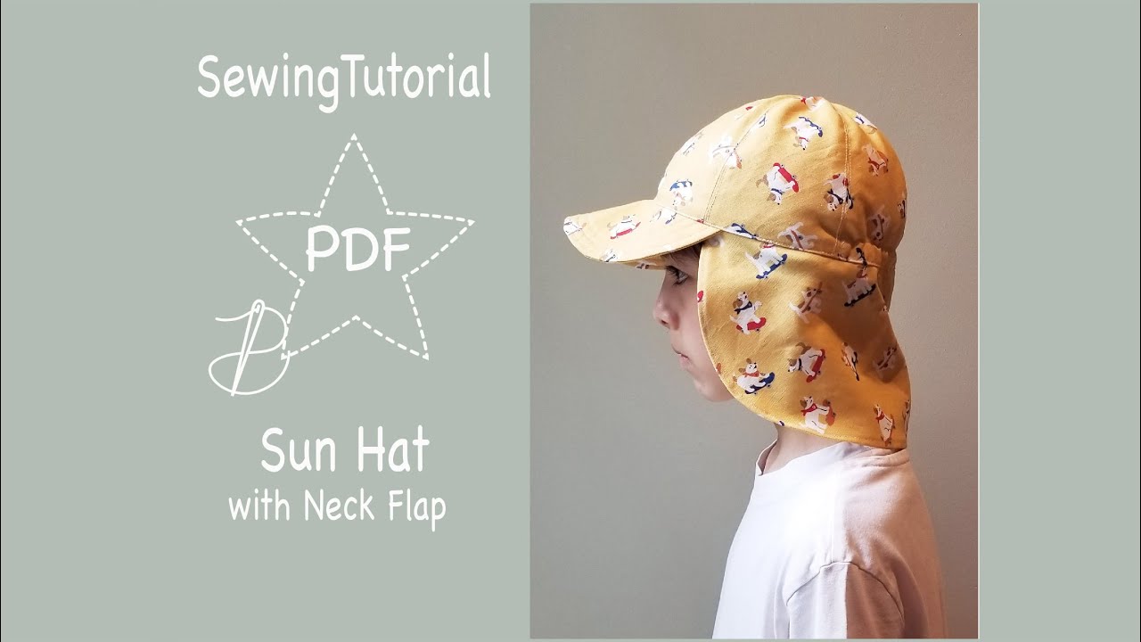 Sewing Tutorial, Sun hat with neck flap by OcoDesignArt 
