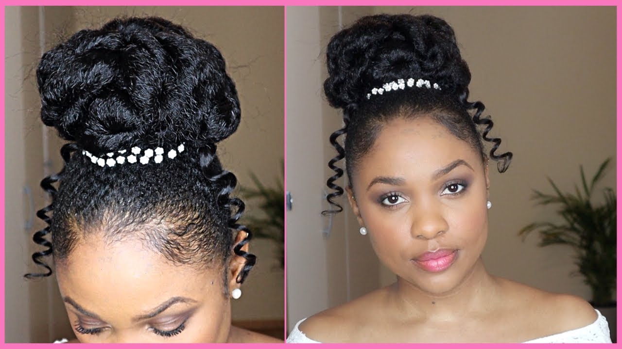 Natural Hair Protective Style  Easy Flat Twist Updo  YouTube