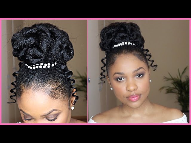 Easy Bridal Wedding Bun Updo Hairstyle For Black Women Youtube