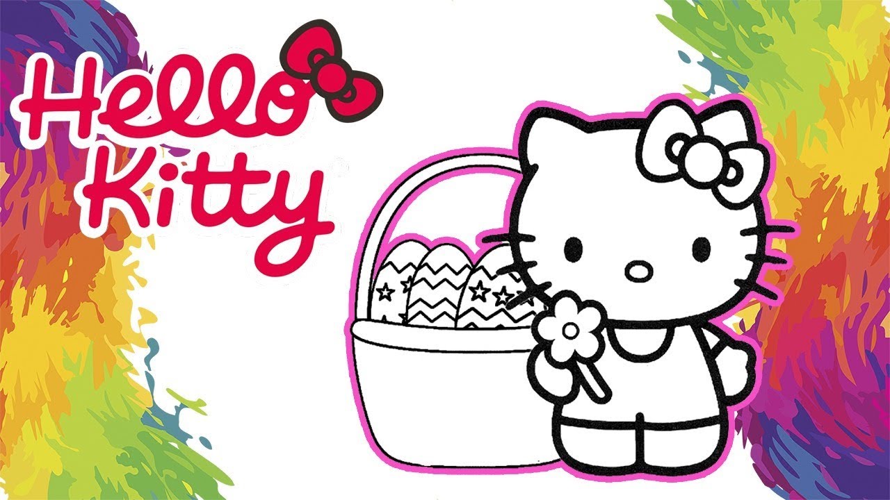 Video infantil Aprender cores para criancas colorir desenhos Hello Kitty  colorindo desenho infantil 